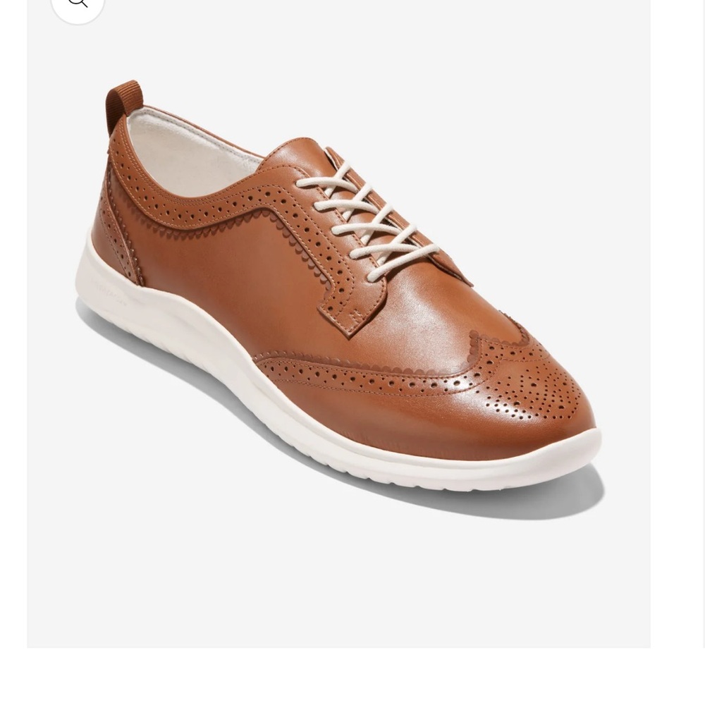 Cole Haan Women's Tan Leather Wingtip Sneakers